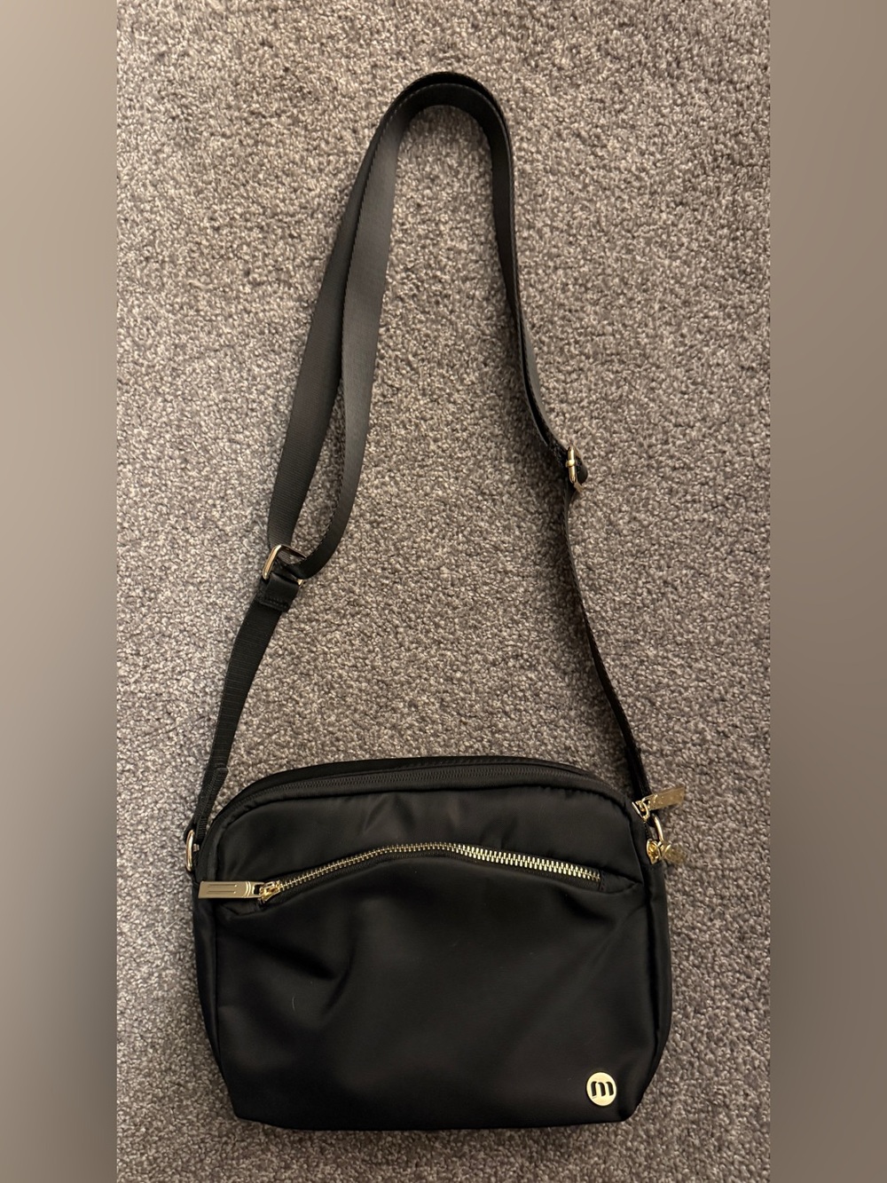 Black Crossbody Nylon Shoulder Bag by MEXS